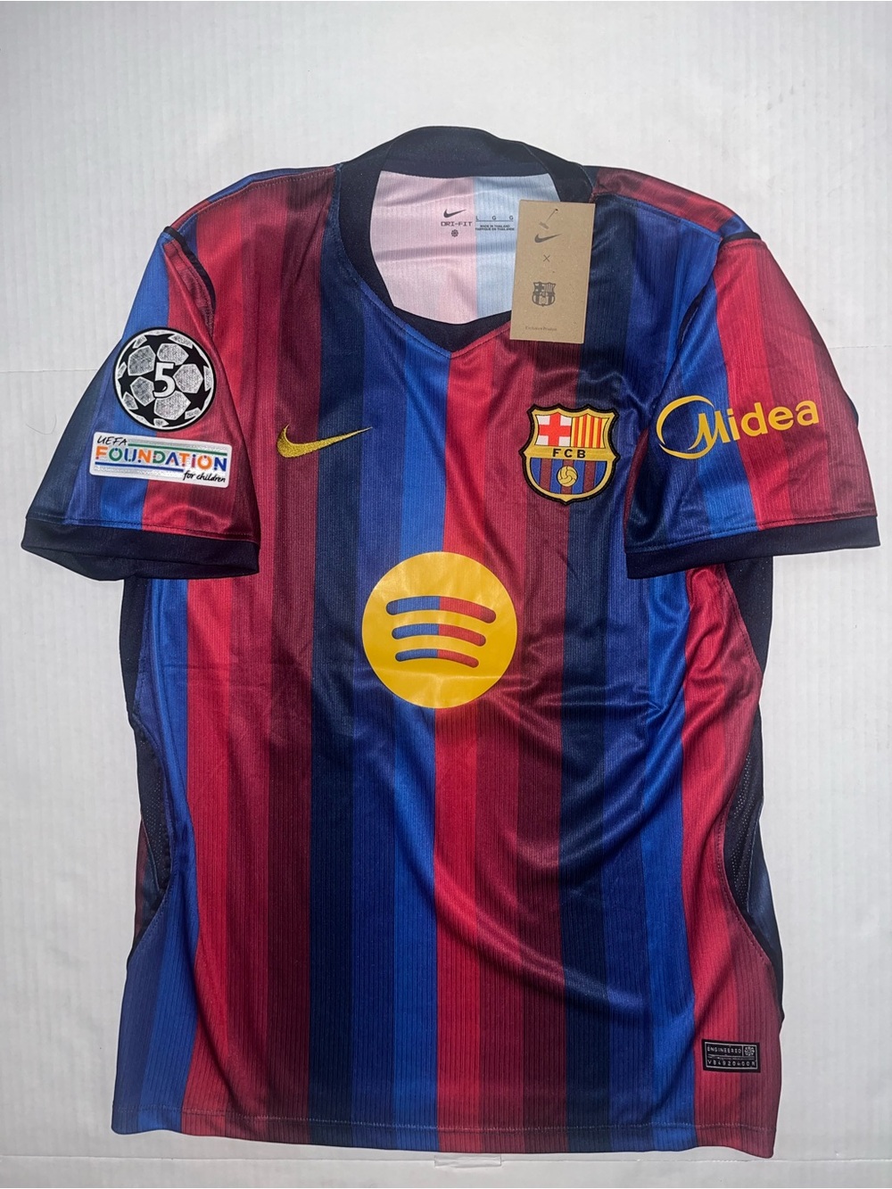 Lamine Yamal #10 Barcelona Home Jersey UCL Patches Size L